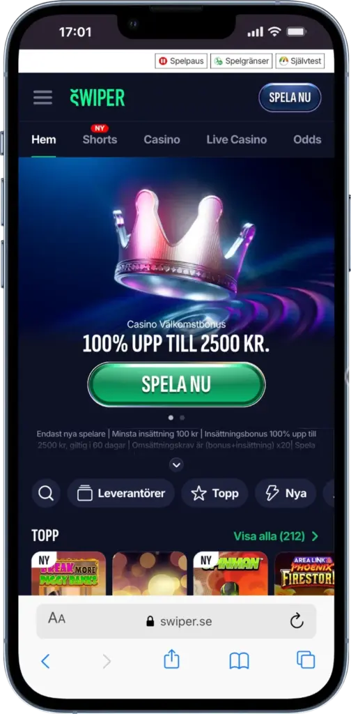 swiper casino sverige